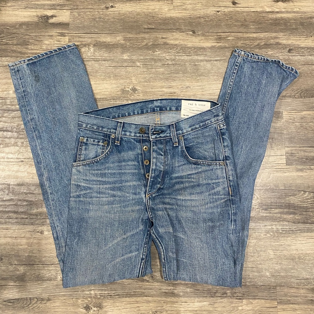 Rag & Bone Mens Button Fly Straight Fit Jeans RB11X
